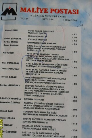 Maliye Postası 2003 / 554