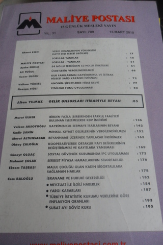 Maliye Postası 2010/709
