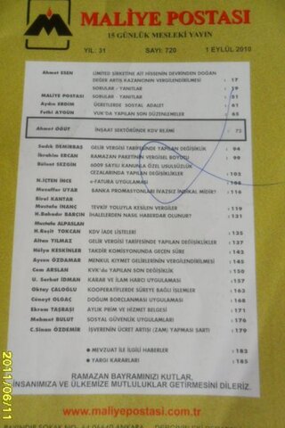 Maliye Postası 2010 / 720