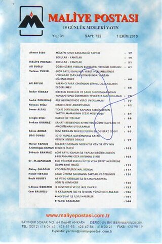 Maliye Postası 2010 / 722