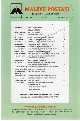 Maliye Postası 2010 / 724