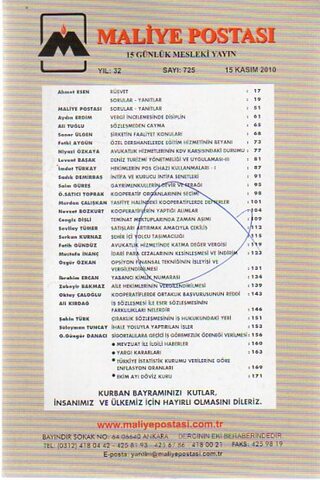 Maliye Postası 2010 / 725