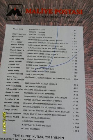 Maliye Postası 2011 / 728