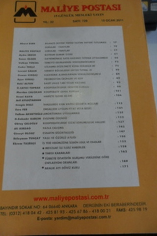 Maliye Postası 2011 / 729