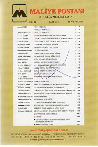 Maliye Postası 2011 / 735