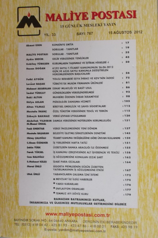 Maliye Postası 2012/767