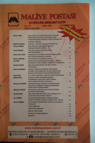 Maliye Postası 2015 / 845