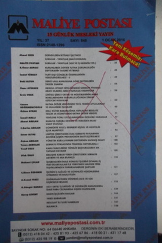 Maliye Postası 2016 / 848