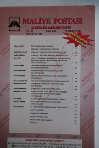 Maliye Postası 2016 / 849