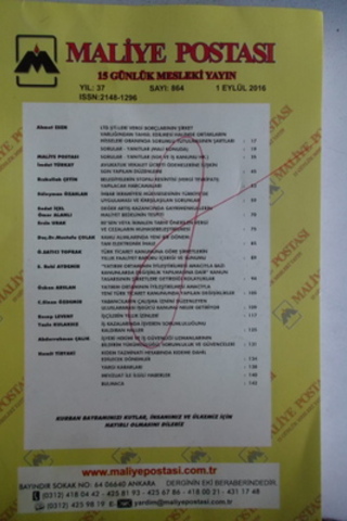 Maliye Postası 2016 / 864