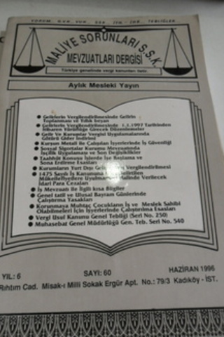 Maliye Sorunları S.S.K. 1996 / 60