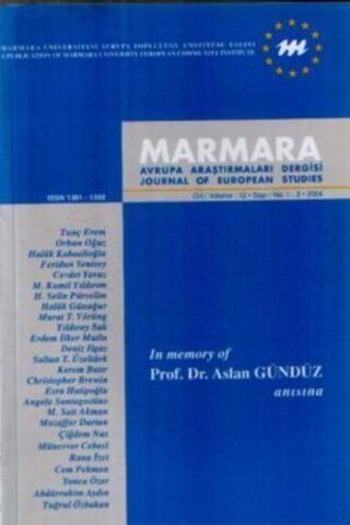 Marmara Avrupa Araştırmaları Dergisi Prof. Dr. Aslan Gündüz
