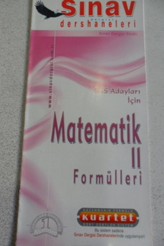 Matematik II Formülleri