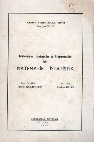 Matematik İstatistik İ. İlhami Karayalçın