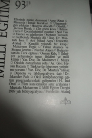 Milli Eğitim Dergisi 1990 / 93
