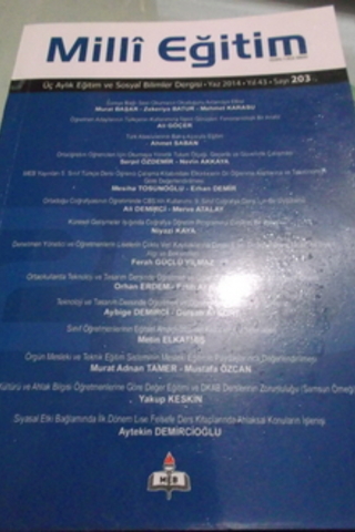 Milli Eğitim Dergisi 2014 / 203