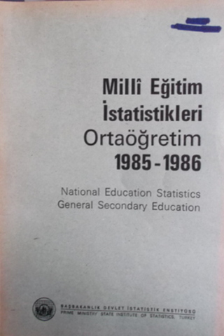 Milli Eğitim İstatistikleri Ortaöğretim 1985-1986