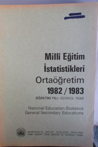 Milli Eğitim İstatistikleri Ortaöğretim 1982 / 1983