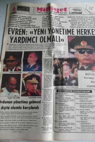 Milliyet Halk Gazetesi 13 Eylül 1980 Sayı 11808