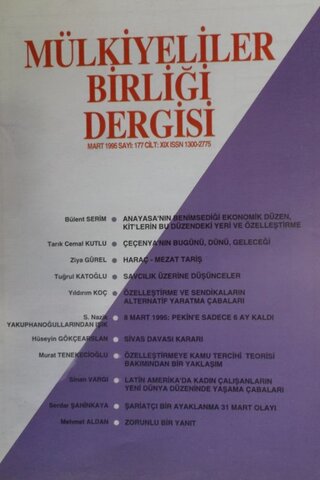 Mülkiyeliler Birliği Dergisi 1995/177