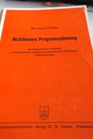 Ninchtlineare Programmplanung H. Böhm