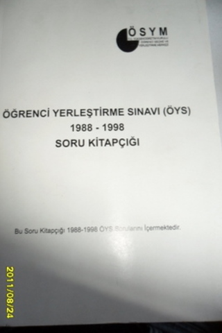 Öğrenci Yerleştirme Sınavı (ÖYS) 1988 - 1998 Soru Kitapçığı