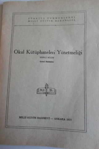 Okul Kütüphaneleri Yönetmeliği