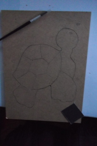 Okul Öncesi Ahşap Kaplumbağa Yapbozu