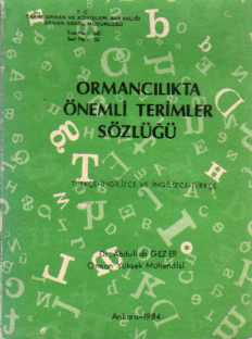 Ormancılıkta Önemli Terimler Sözlüğü Abdullah Gezer