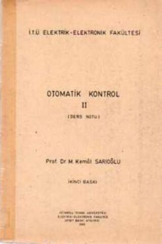 Otomatik Kontrol II Ders Notu M. Kemal Sarıoğlu