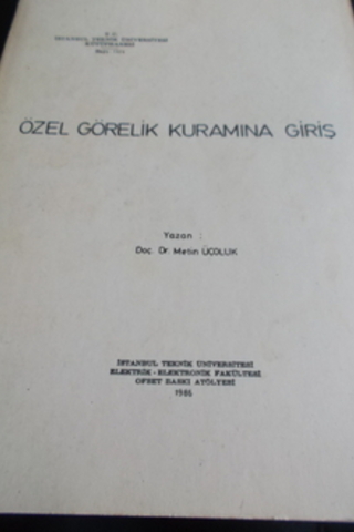 Özel Görelik Kuramına Giriş Metin Üçoluk