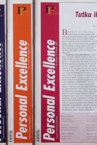 Perconal Excellence Sayılar 2008/109 2007/96, 97, 98
