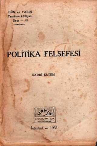Politika Felsefesi Sadri Ertem