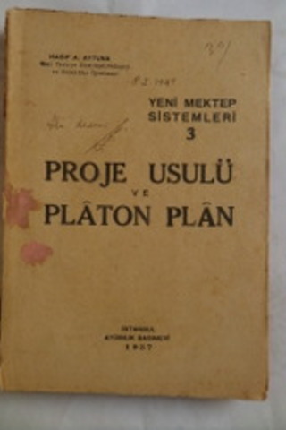 Proje Usulü ve Platon Plan Hasip A. Aytuna