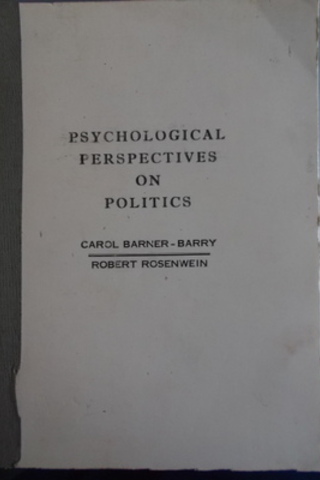 Psychological Perspectives On Politics Carol Barner
