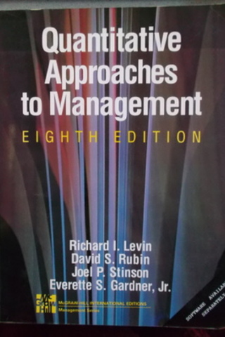 Quantitative Approaches To Management Richard I. Levin