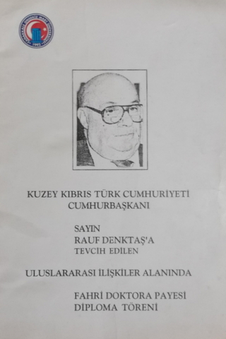 Rauf Denktaş'a Tevcih Edilen Uluslararası İlişkiler Alanında Fahri Dok