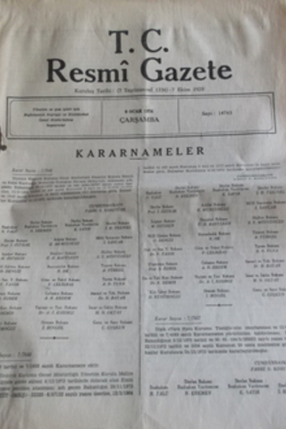 Resmi Gazete 1974 / 14763