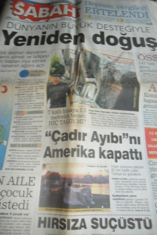 Sabah Gazetesi / 27 Ağustos 1999