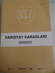 Yargıtay Kararları Dergisi 1980 / 8