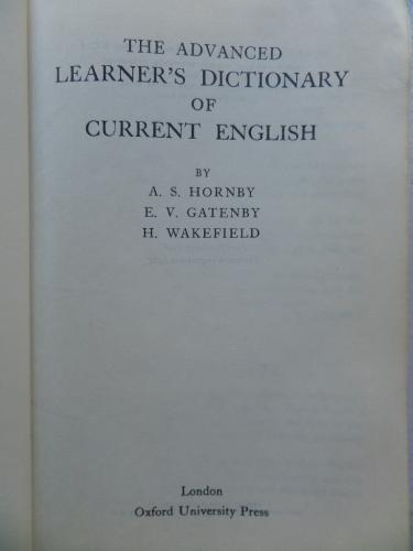 The Advanced Learner's Dictionary Of Current English A. S. Hornby The Advanced Learner's Dictionary Of Current English A. S. Hornby