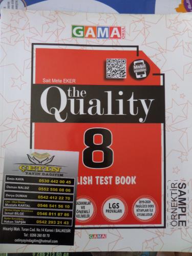 8. Sıınıf The Quality English Test Book Sait Mete Eker