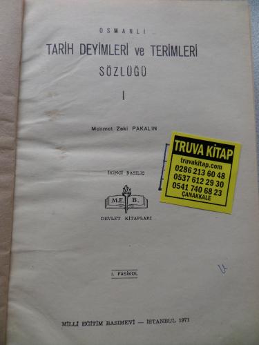 Osmanlı Tarih Deyimleri Ve Terimleri Sözlüğü Cilt 1 Mehmet Zeki Pakalı