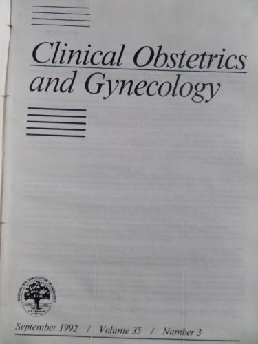 Clinical Obstetrics And Gynocology Vol. 35
