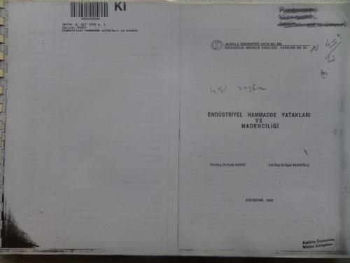 Endüstriyel Hammadde Yatakları Ve Madenciliği*