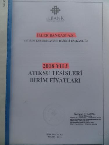 2018 Yılı Atıksu Tesisleri Birim Fiyatları*