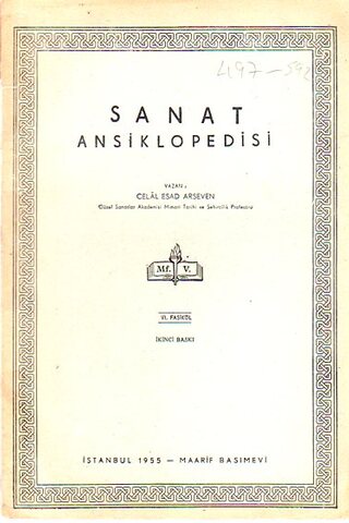Sanat Ansiklopedisi 1955 / VI. Fasikül Celal Esad Arseven