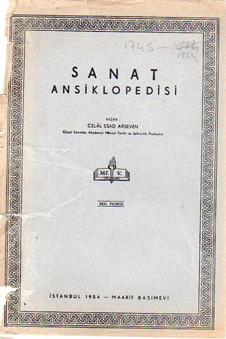 Sanat Ansiklopedisi 1958 / III. Fasikül Celal Esad Arseven