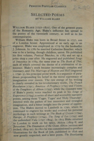 Selected Poems William Blake