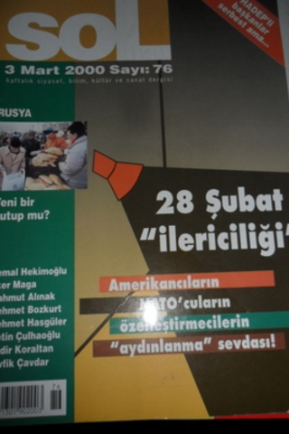 Sol Haftalık Siyaset, Bilim, Kültür ve Sanat Dergisi 2000 / 76